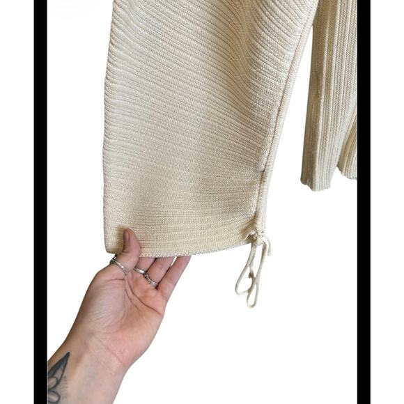 Mango Ribbed Knit Long Sleeve Sweater Beige Size XL - Picture 2 of 4